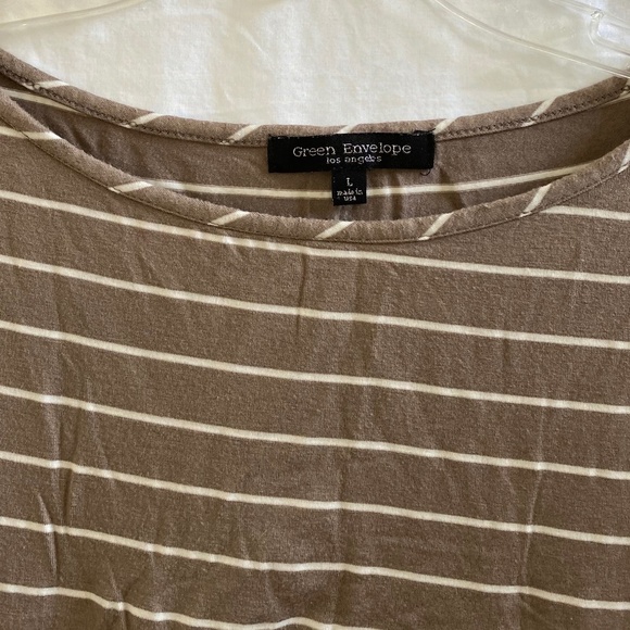 Women's Striped Boat-neck Top Size: Large - Picture 4 of 6